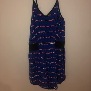 Royal blue striped romper